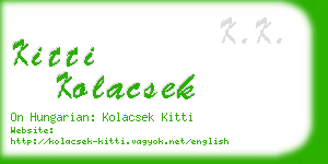 kitti kolacsek business card